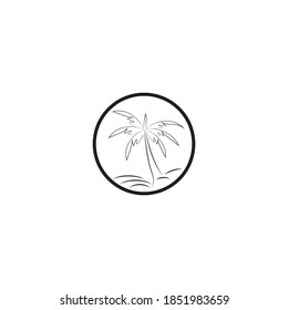 Palm tree summer logo template vector illustration
