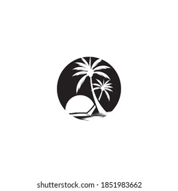 Palm tree summer logo template vector illustration