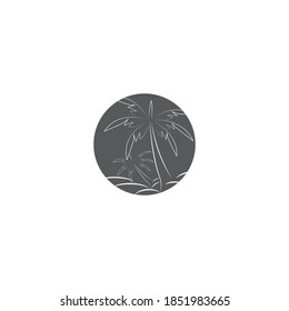Palm tree summer logo template vector illustration