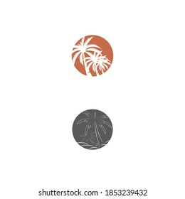 Plantilla de logotipo de verano de árbol de palma ilustración vectorial