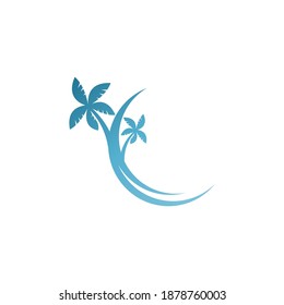 Palm tree summer logo template vector illustration
