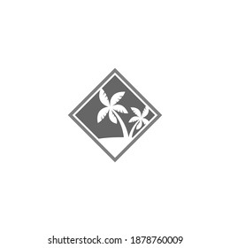 Palm-Baum-Sommerlogo-Vorlage, Vektorgrafik
