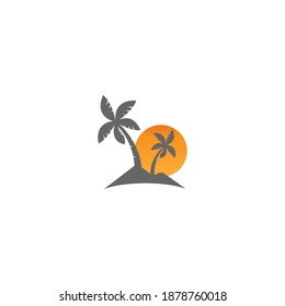 Palm tree summer logo template vector illustration