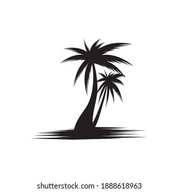 Plantilla de logotipo de verano de árbol de palma ilustración vectorial