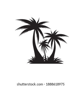 Palm tree summer logo template vector illustration