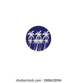 Palm tree summer logo template vector illustration