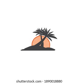Palm tree summer logo template vector illustration