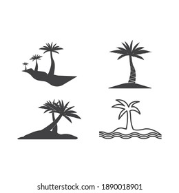 Palm tree summer logo template vector illustration