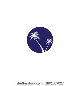 Palm tree summer logo template vector illustration