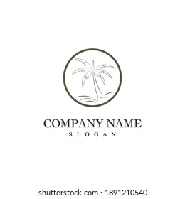 Palm tree summer logo template vector illustration