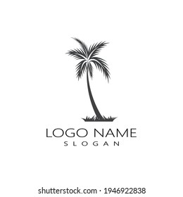 Palm tree summer logo template vector illustration
