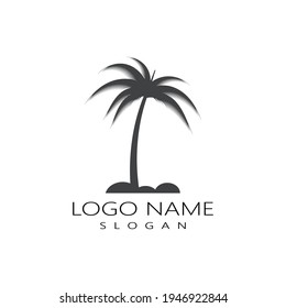 Palm tree summer logo template vector illustration