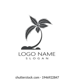 Palm tree summer logo template vector illustration