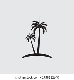 Palm tree summer logo template vector illustration