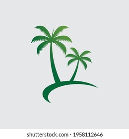Palm tree summer logo template vector illustration
