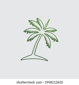 Palm tree summer logo template vector illustration