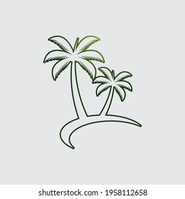 Palm tree summer logo template vector illustration
