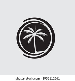 Palm tree summer logo template vector illustration