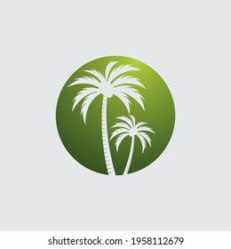 Palm tree summer logo template vector illustration