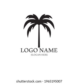 Palm tree summer logo template vector illustration
