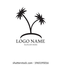 Palm tree summer logo template vector illustration