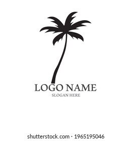 Palm tree summer logo template vector illustration