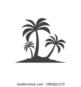 Palm tree summer logo template vector illustration