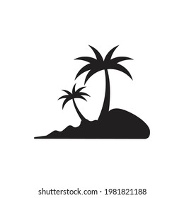 Palm tree summer logo template vector illustration