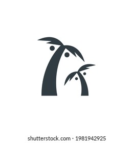 Palm tree summer logo template vector illustration