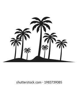 Palm tree summer logo template vector illustration
