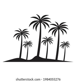 Plantilla de logotipo de verano de árbol de palma ilustración vectorial