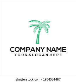 Vector del logotipo del árbol de coco, palma, diseño del símbolo de icono natural