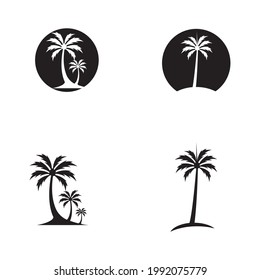 Palm tree summer logo template vector illustration