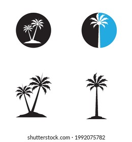 Palm-Baum-Sommerlogo-Vorlage, Vektorgrafik