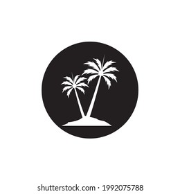 Palm tree summer logo template vector illustration