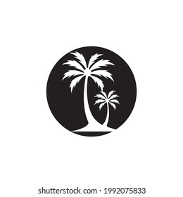 Palm tree summer logo template vector illustration