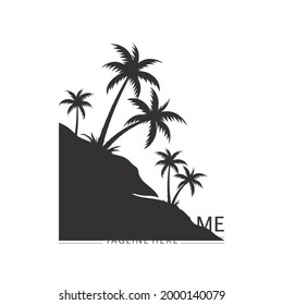 Palm tree summer logo template vector illustration