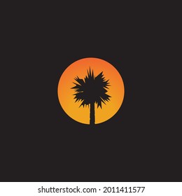 Palm tree summer logo template vector illustration