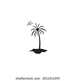 Palm tree summer logo template vector illustration