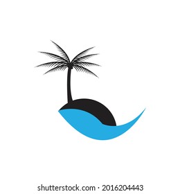 Palm tree summer logo template vector illustration