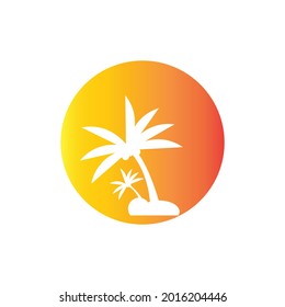 Palm tree summer logo template vector illustration