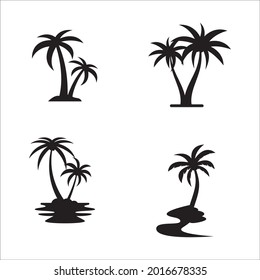 Palm tree summer logo template vector illustration