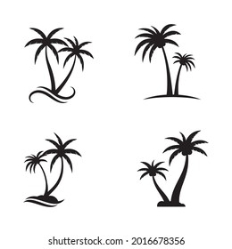 Palm tree summer logo template vector illustration