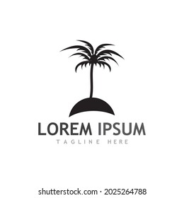 Palm tree summer logo template vector illustration
