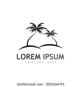 Palm tree summer logo template vector illustration