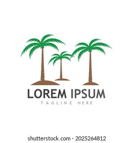 Palm tree summer logo template vector illustration