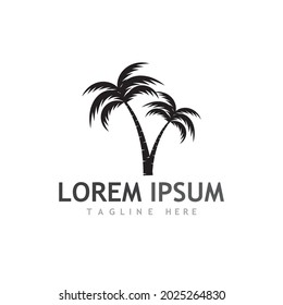 Palm tree summer logo template vector illustration