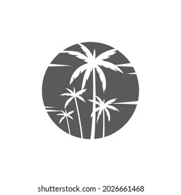 Palm tree summer logo template vector illustration
