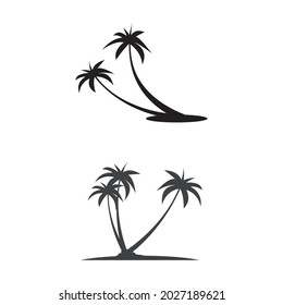 Palm tree summer logo template vector illustration