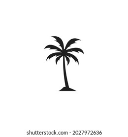 Plantilla de logotipo de verano de árbol de palma ilustración vectorial